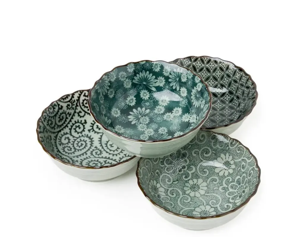 MIYA Company Antique Green 4.75" Bowl Set Outlet