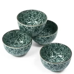 MIYA Company Antique Green Karakusa 5" Bowl Set At Miya