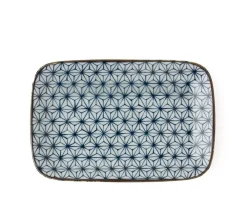 MIYA Company Asanoha Plate - Blue/Brown Discount