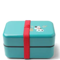 MIYA Company Bento Box Fortune Cat Teal Blue New