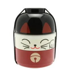 MIYA Company Bento Set Fortune Cat Red Discount