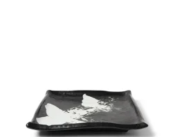 MIYA Company Black & White Brush Square Plate Clearance
