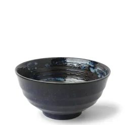 MIYA Company Blue Black Swirl 6.75" Noodle Bowl Hot