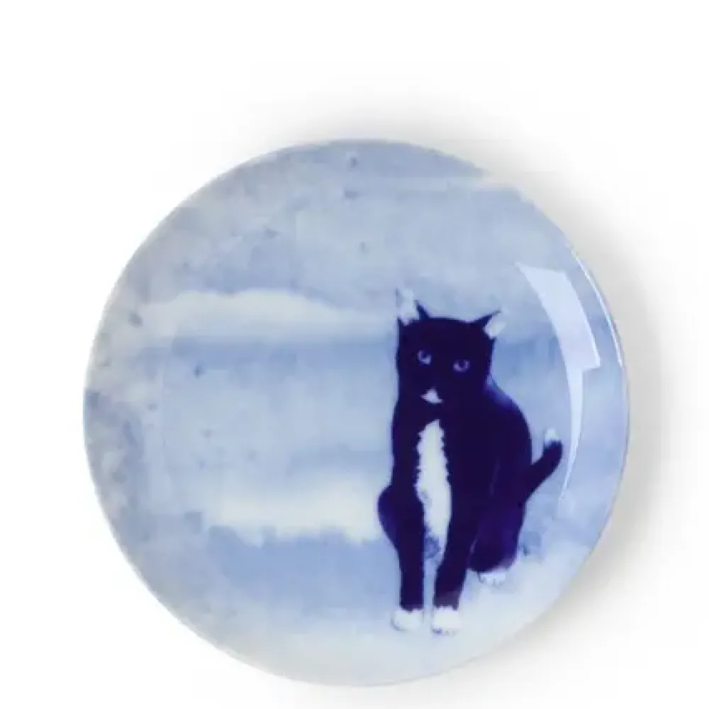 MIYA Company Blue Cat Sitting Plate