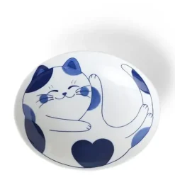 MIYA Company Blue Cats 7.5" Oval Bowl