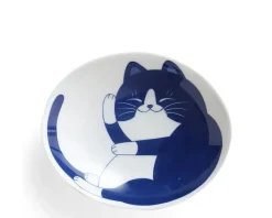 MIYA Company Blue Cats 7.5" Oval Bowl
