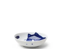 MIYA Company Blue Cats 5" X 3.75" Oval Bowl