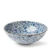 MIYA Company Blue Flowers 8.25" Bowl Hot