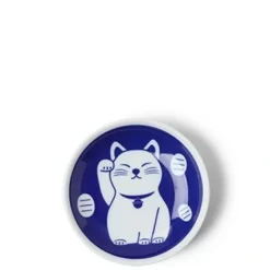 MIYA Company Blue Fortune Cat 3.75" Sauce Dish