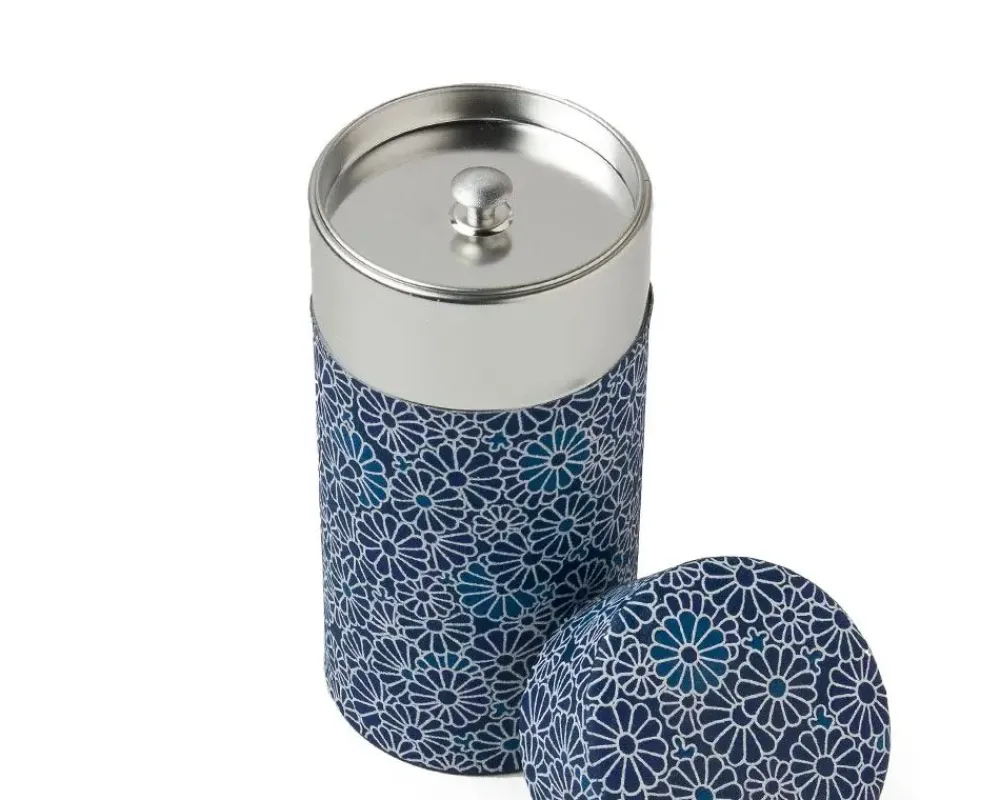 MIYA Company Blue Mums Tea Canister