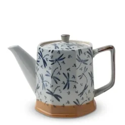 MIYA Company Blue Vintage Dragonflies Tea Pot Sale