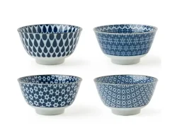MIYA Company Blue & White 5" Bowl Set Best