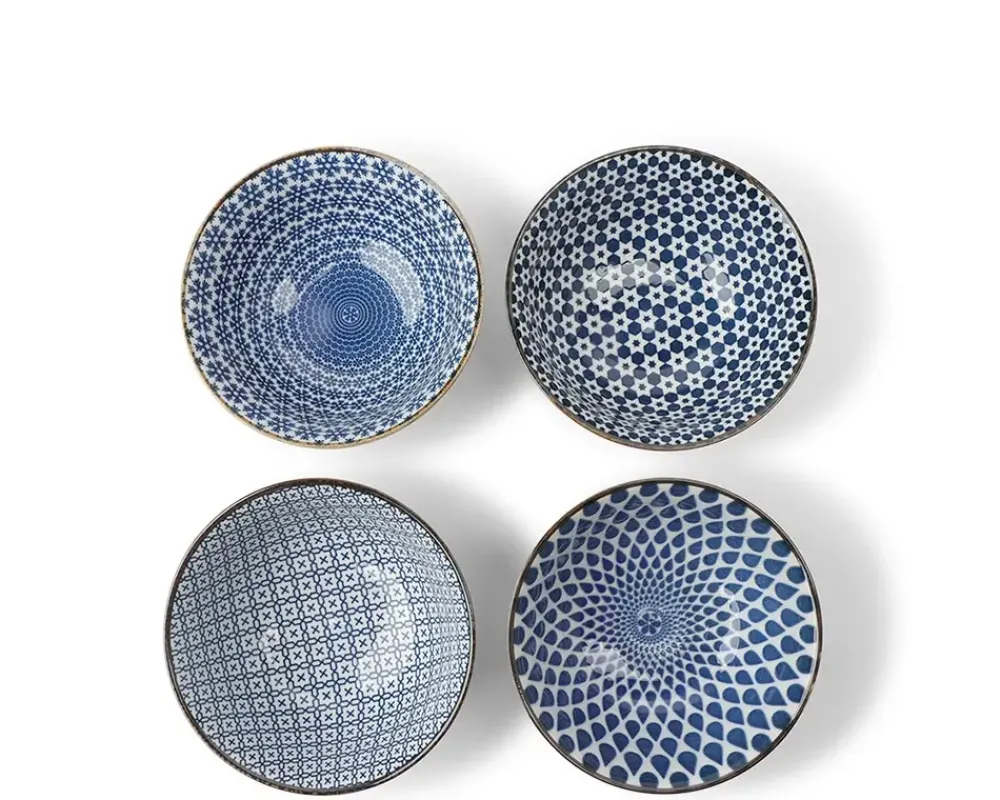 MIYA Company Blue & White 5.75" Bowl Set/4 Online