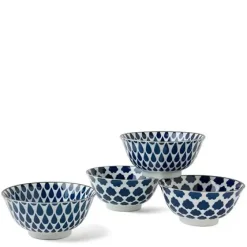 MIYA Company Blue & White 6" Bowl Set New