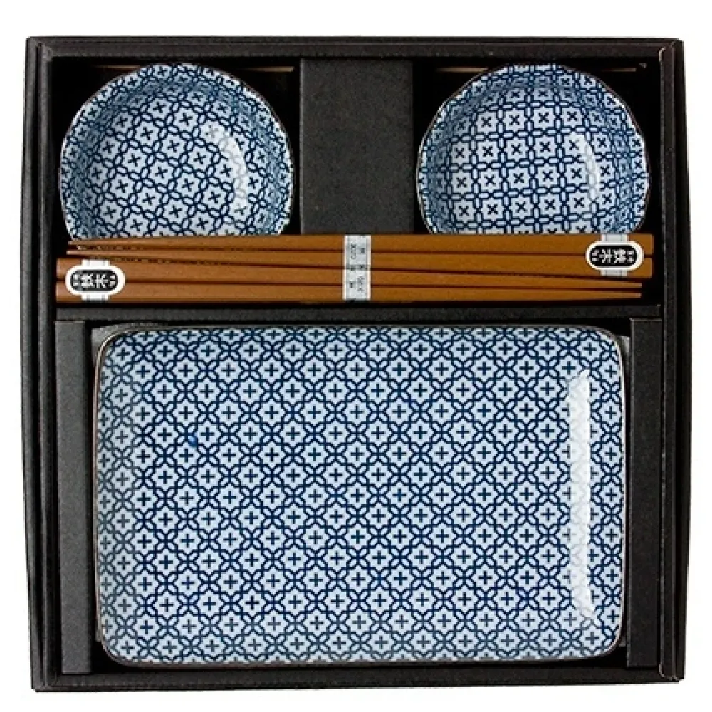 MIYA Company Blue & White Cross Sushi Set Discount