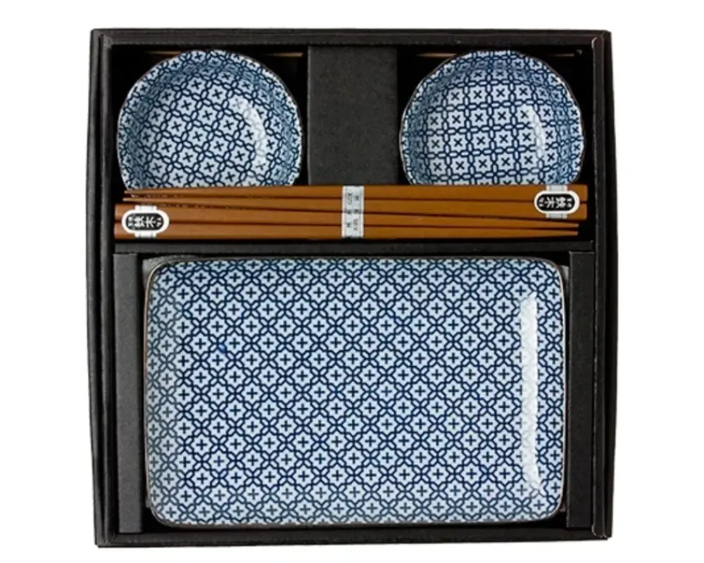 MIYA Company Blue & White Cross Sushi Set Discount