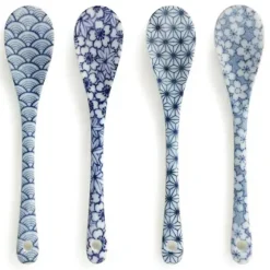 MIYA Company Blue & White Dessert Spoon Set Hot