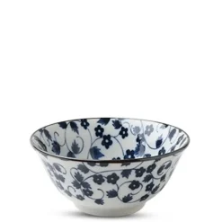 MIYA Company Blue & White Kiku Karakusa 5.75" Bowl Clearance