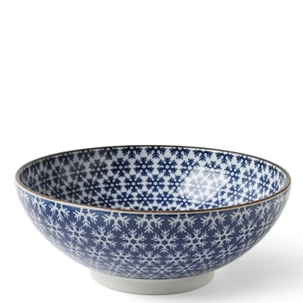 MIYA Company Blue & White Snowflake 8.25" Bowl New
