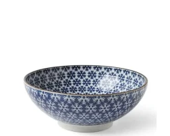 MIYA Company Blue & White Snowflake 8.25" Bowl New