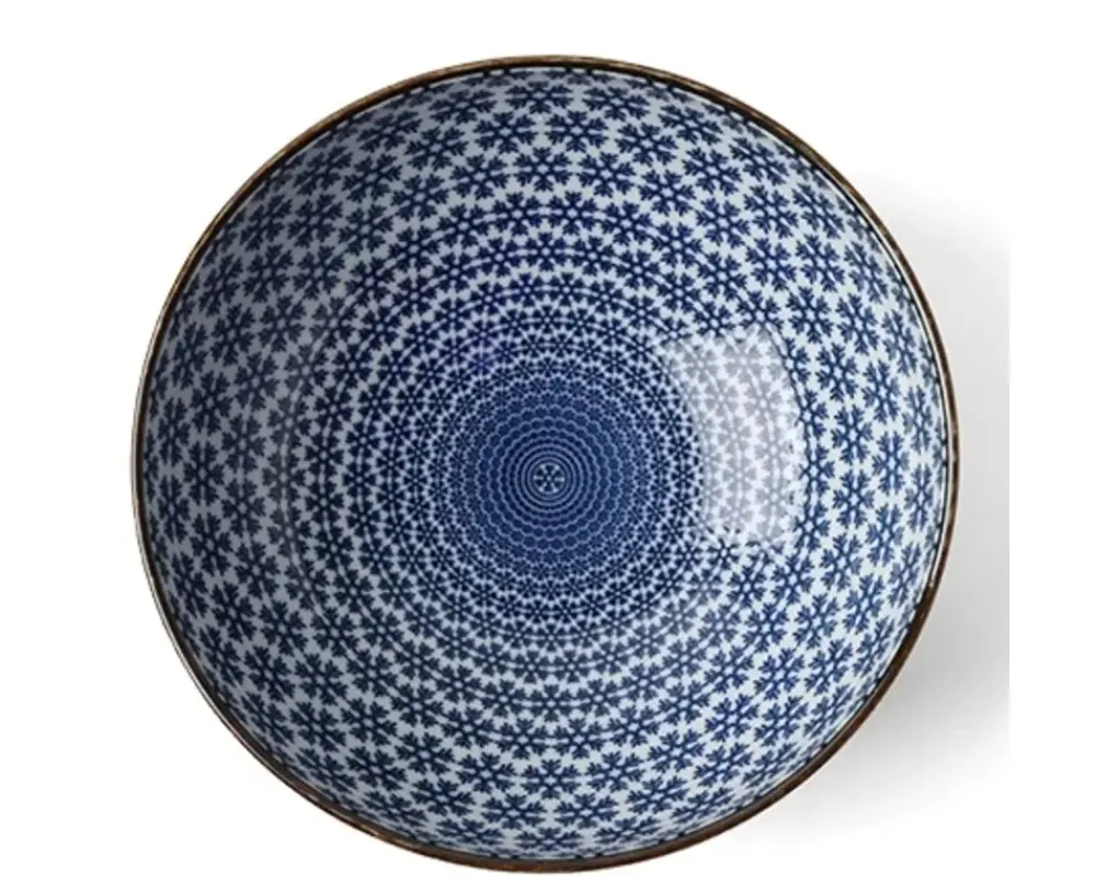 MIYA Company Blue & White Snowflake 8.25" Bowl New