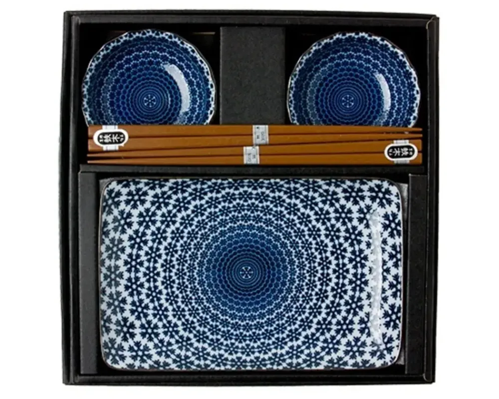 MIYA Company Blue & White Snow Sushi Set Outlet