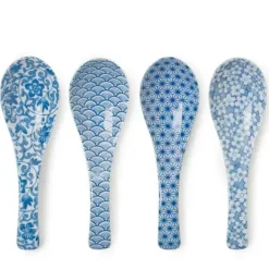 MIYA Company Blue & White Soup Spoon Set Discount