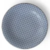 MIYA Company Blue & White Stitch 11" Plate New