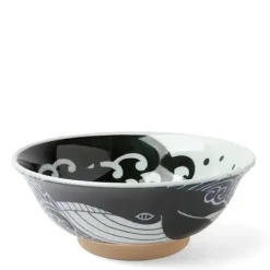 MIYA Company Bowl Blue Whale Waves 8" Online