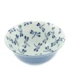 MIYA Company Bowl Blue & White Dragonfly 6" Best