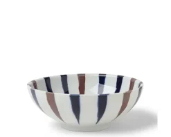 MIYA Company Bowl Brown Indigo Spokes 8-3/8"