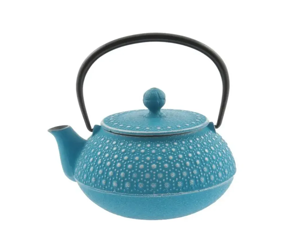 MIYA Company Cast Iron Teapot Turquoise Honeycomb 0.65L