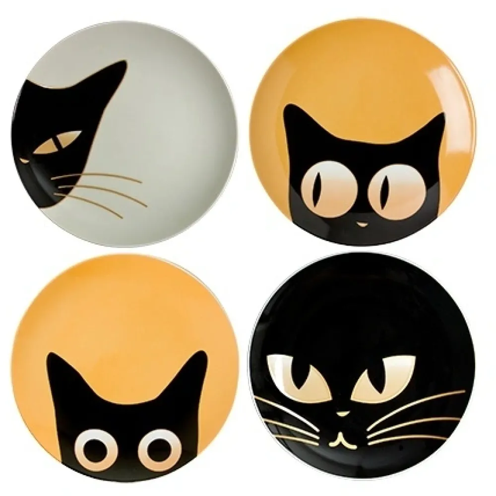 MIYA Company Cat Eyes 6.5" Dessert Plate Set Discount