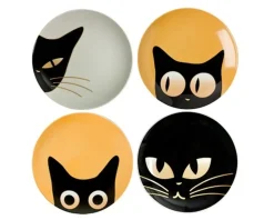 MIYA Company Cat Eyes 6.5" Dessert Plate Set Discount