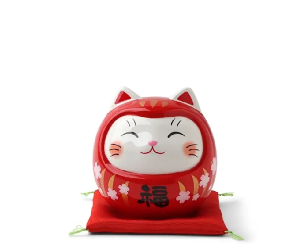 MIYA Company Daruma Fortune Cat Bank 3.75" Outlet