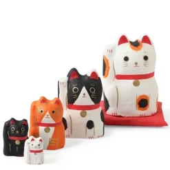 MIYA Company Figurine Fortune Cat Nesting Doll Set