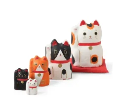MIYA Company Figurine Fortune Cat Nesting Doll Set