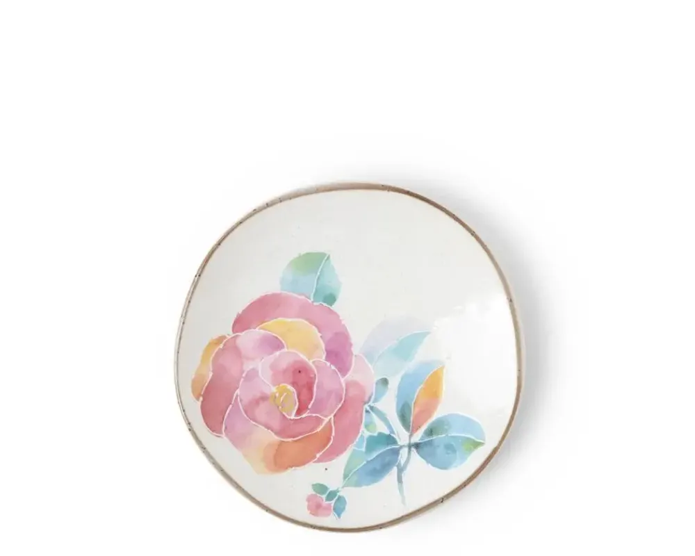 MIYA Company Floral Mini Plate Pink Rose Discount