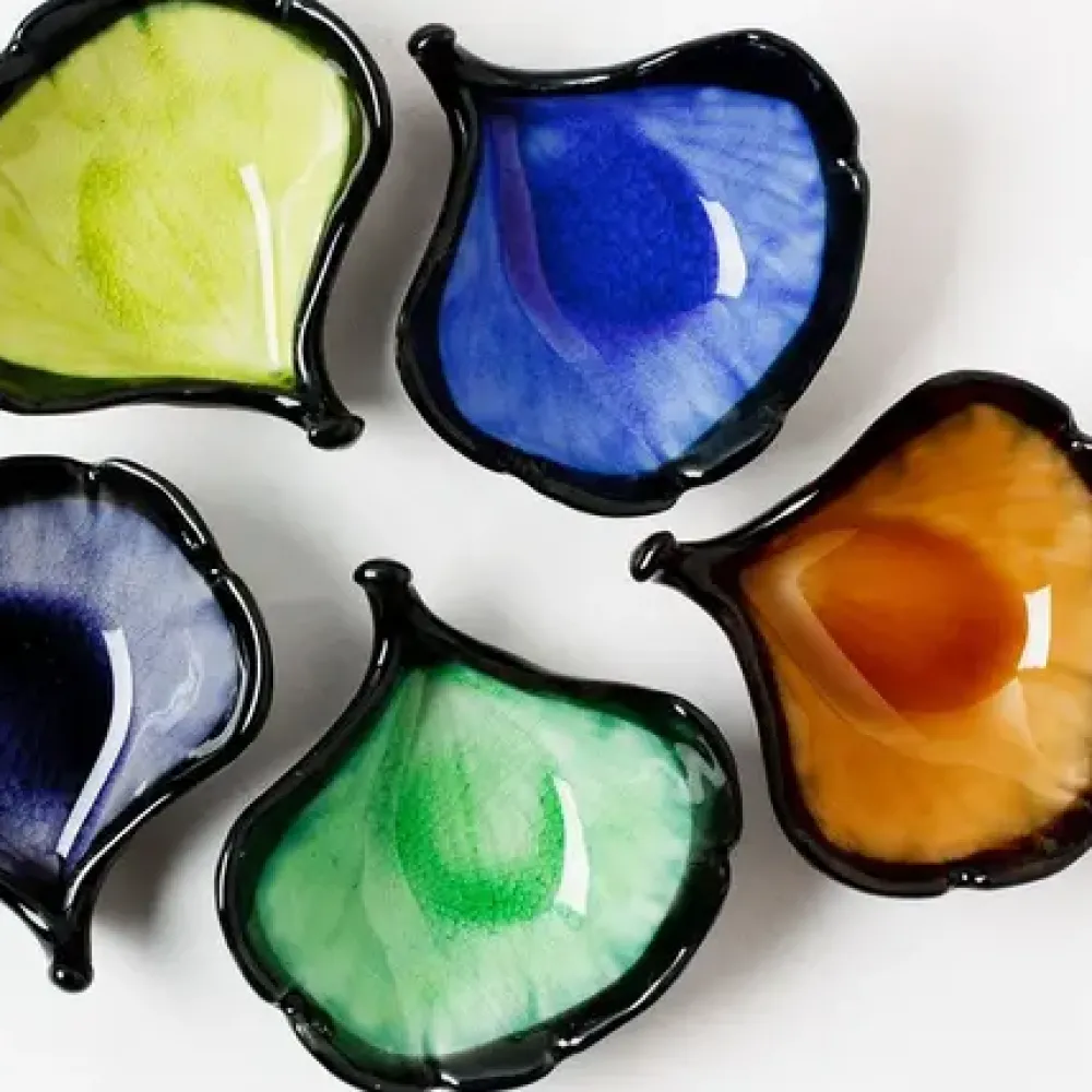 MIYA Company Ginkgo Leaf 3.5" Mini Bowl Set New