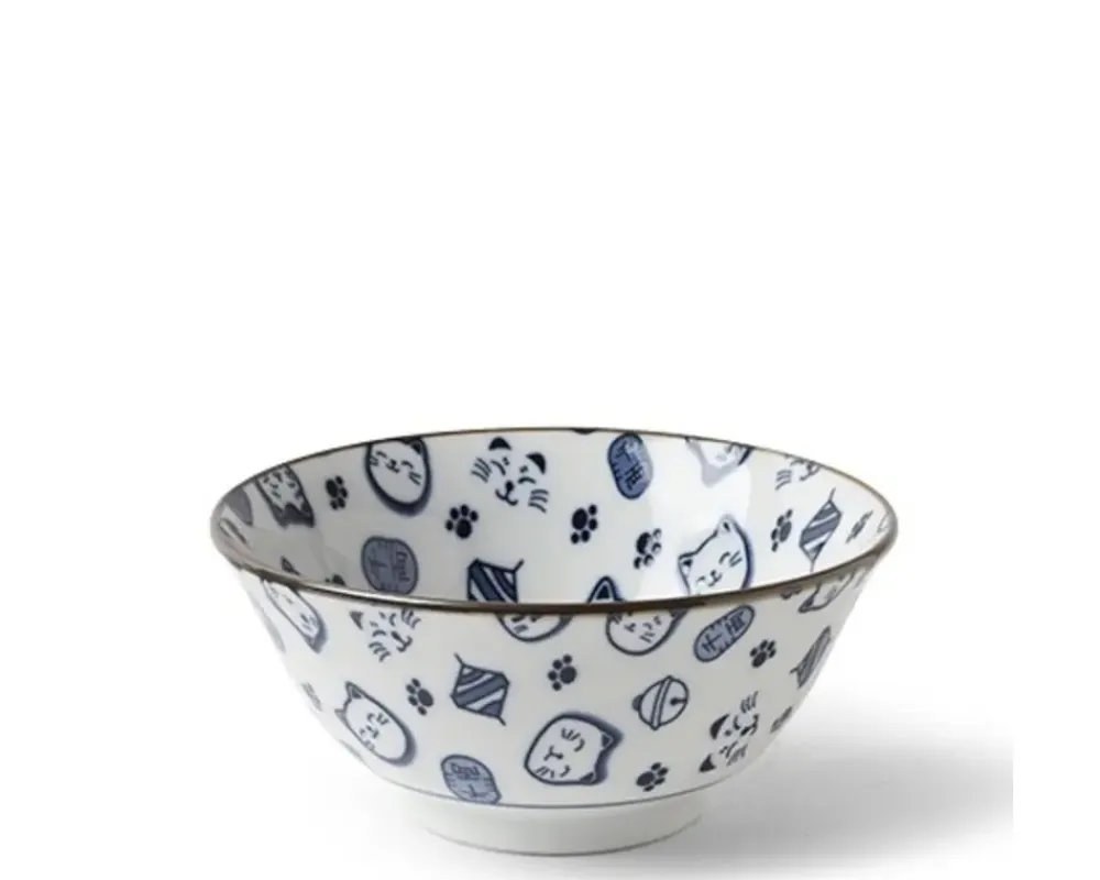 MIYA Company Maneki Neko Blue 5.75" Bowl Sale