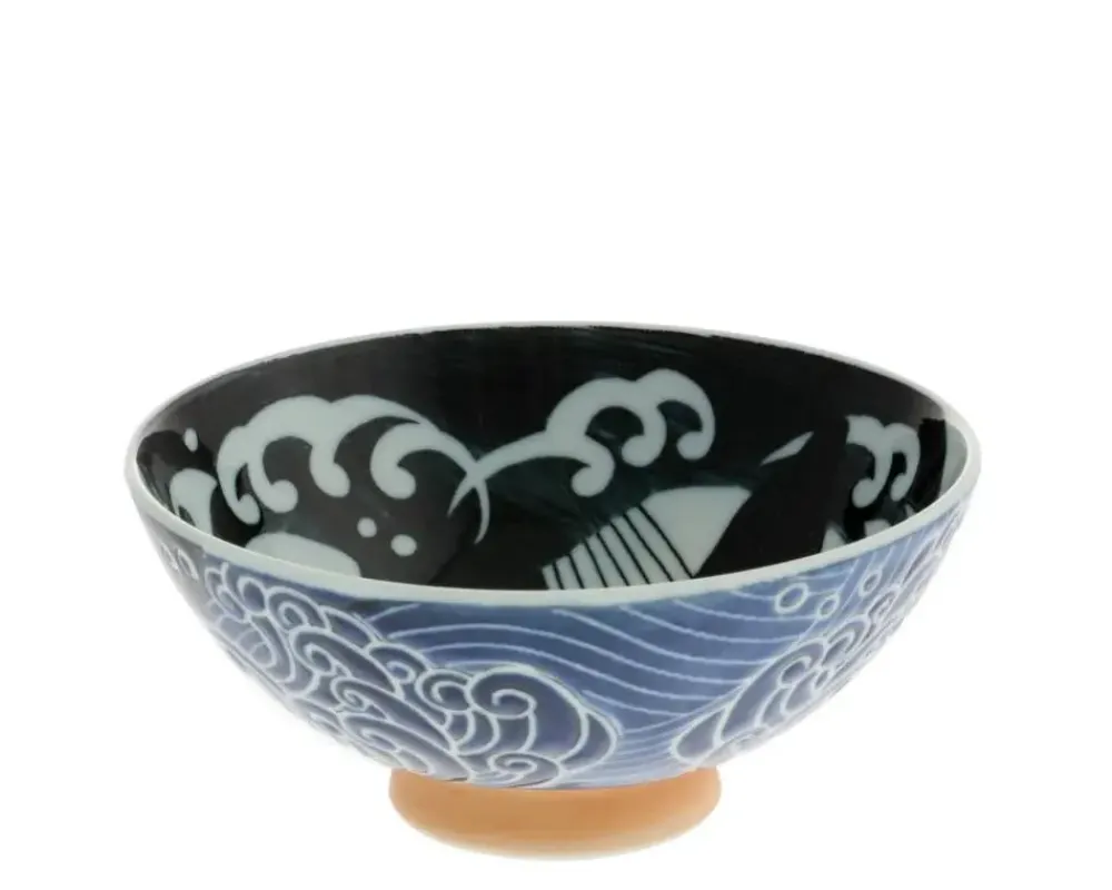 MIYA Company Rice Bowl Blue Whale Waves (Xl) 5-3/4" Online