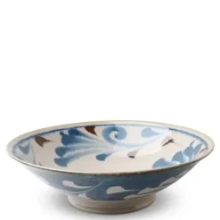 MIYA Company Rustic Blue Vines 9.75" Serving Bowl Discount