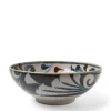 MIYA Company Rustic Blue Vines 8.5" Shallow Bowl Online