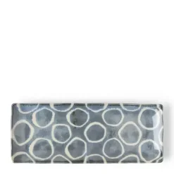 MIYA Company Rustic White Circles Rectangle Plate Clearance