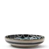 MIYA Company Rustic White Circles 7.75" Shallow Bowl Hot