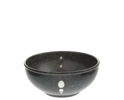MIYA Company Satin Black White Dots 6-1/4" Bowl Online