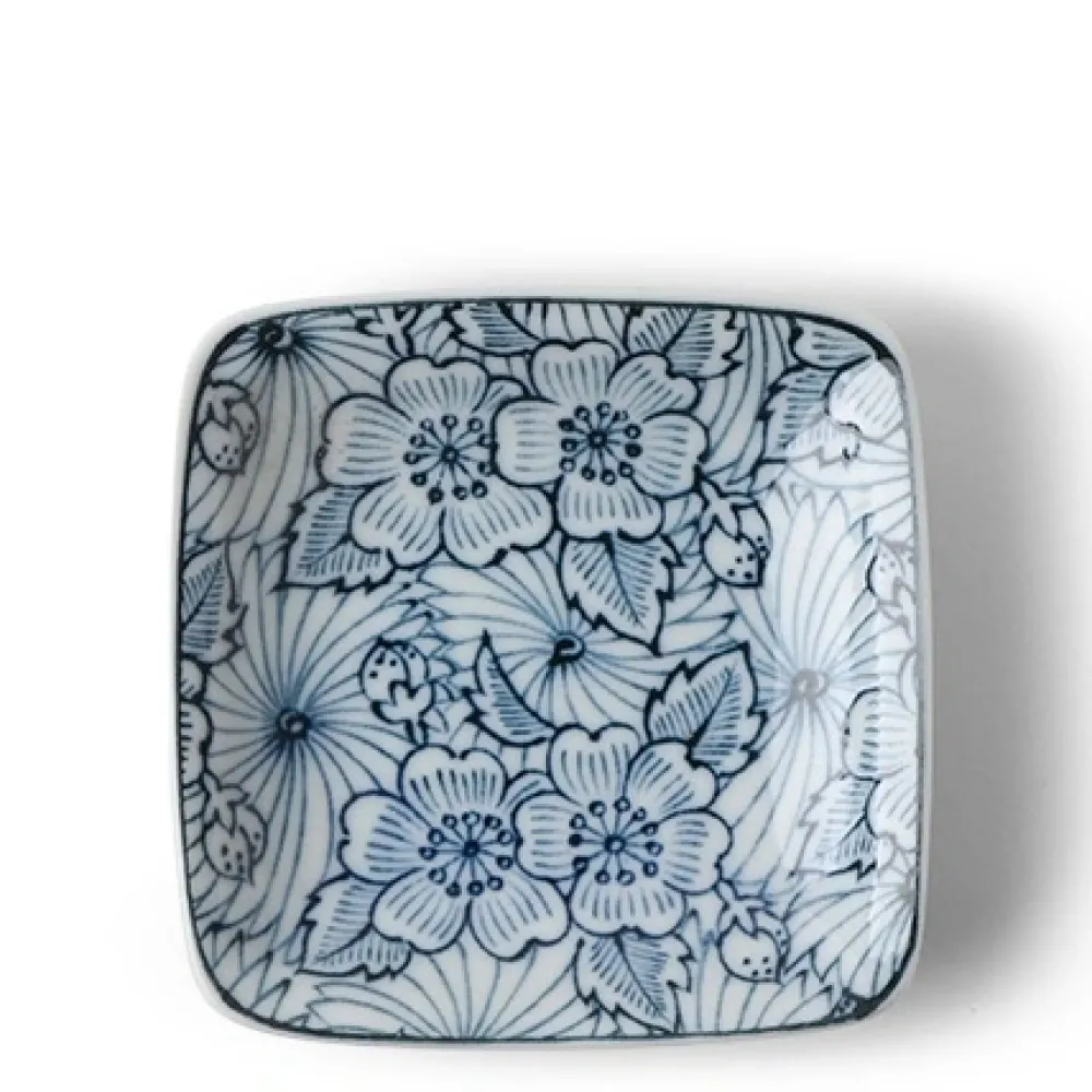 MIYA Company Sauce Dish 3" Sq. Garden Bloom Clearance