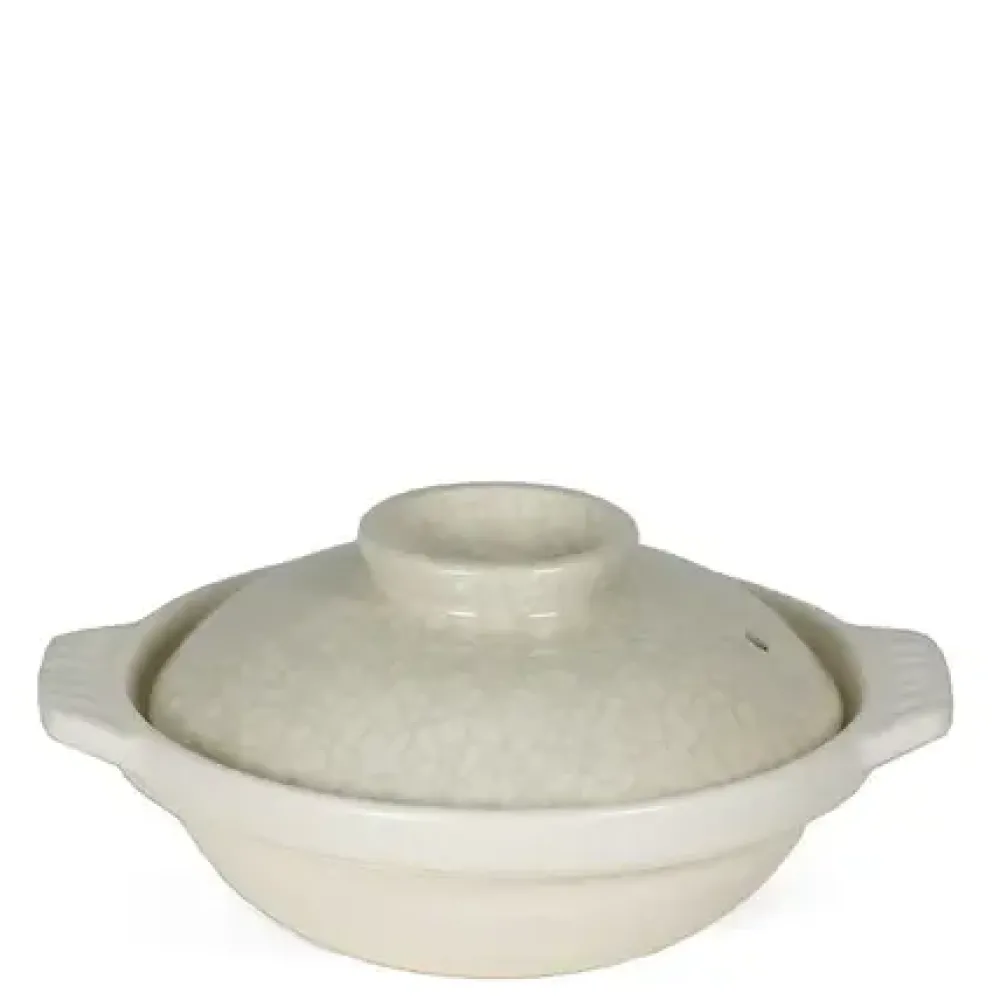 MIYA Company Sumi Kannyu White Donabe Casserole, 13 Oz. Clearance