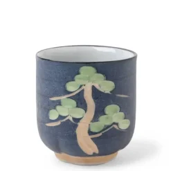 MIYA Company Teacup Carved Pine Tree Hot