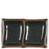 MIYA Company Tenmoku 6" X 3.5" Double Sauce Dish Discount